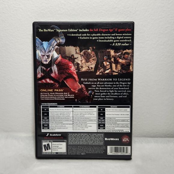 Dragon Age II BioWare Signature Edition PC DVD ROM Game CIB (EA, 2011) Pre-owned - Picture 2 of 4